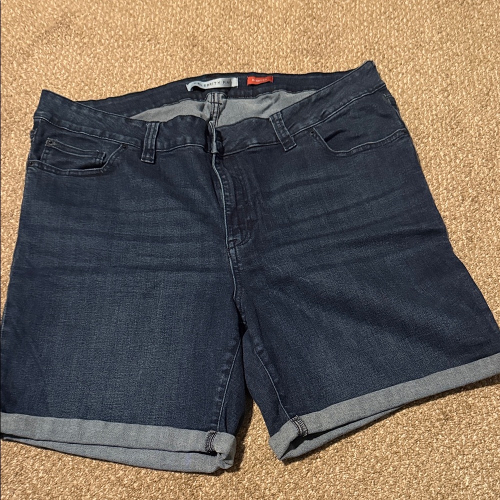 Celebrity Pink Dark Blue Jean Shorts